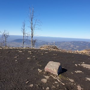 Petr Pepe Peloušek na vrcholu Ondřejník (2.3.2021 10:46)