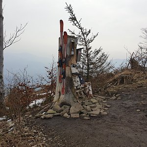 Petr Pepe Peloušek na vrcholu Ondřejník (4.3.2021 10:00)