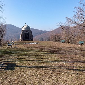 Ľuboš na vrcholu Szár-hegy (16.2.2019 10:50)