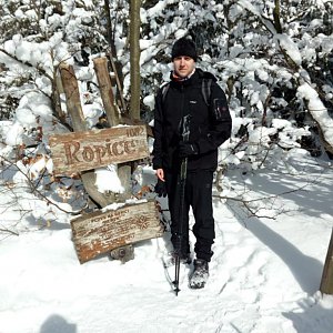 Jan Juchelka na vrcholu Ropice (3.3.2018 11:30)