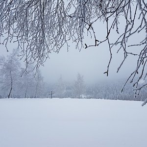 Marcela Kubíčková na vrcholu Nad Jezerným (21.1.2023 10:00)