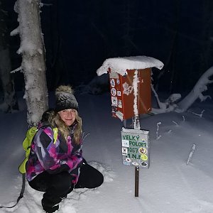 Vero na vrcholu Velký Polom (27.1.2021 18:00)