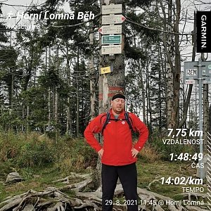 Lukáš Rambousek na vrcholu Velký Polom (29.8.2021 13:54)