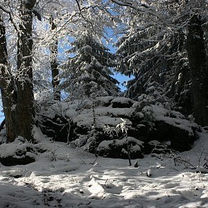 Bouřka na vrcholu Červený vrch (11.1.2021 12:26)