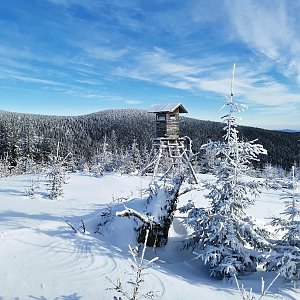 Ondra Horáček na vrcholu Malý Máj - SZ vrchol (31.1.2021 10:04)