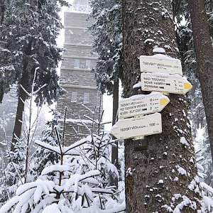 Jaroslava Matoušková na vrcholu Tisovský vrch (Pajndl) (9.1.2022 11:52)