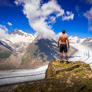 Jiří Králík na vrcholu Eggishorn (10.7.2019 12:40)