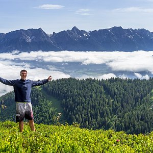 Jiří Králík na vrcholu Wankrautkopf (8.6.2018 8:34)