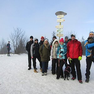 Jan Juchelka na vrcholu Smrk (6.1.2018 13:18)