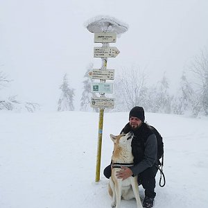 Johny na vrcholu Smrk (27.1.2019 12:39)