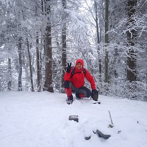 Libor Raszka na vrcholu Velká Stolová (27.1.2022 9:47)