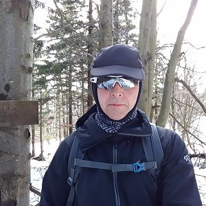 Pavel Skřičík na vrcholu Velká Stolová (17.3.2019 9:25)