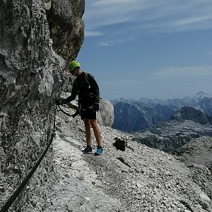 Radim na vrcholu Ferrata na Prestreljeniško okno (12.8.2019)