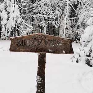 Michal 77 na vrcholu Burkův vrch (16.2.2021 9:58)