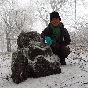 Iveta Válová na vrcholu Pěnkavčí vrch (12.12.2020)