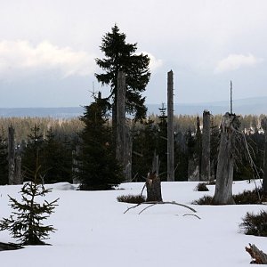 Bouřka na vrcholu Rachelschachten (3.4.2021 16:09)