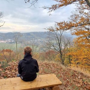 Ilona Stočesová na vrcholu Šenovský vrch (28.10.2024 13:20)