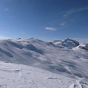 Martin Matějka na vrcholu Les Grandes Platières (11.2.2012 10:35)