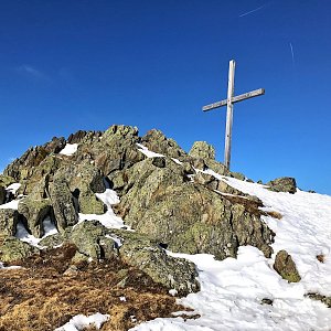 Martin Matějka na vrcholu Bärenbadkogel (14.2.2019 12:52)