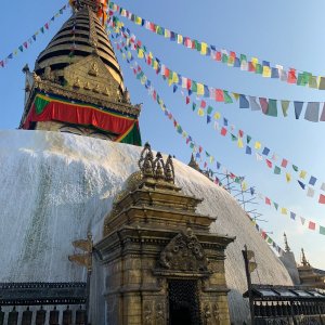 Jan Matiášek na vrcholu Swayambhu hill (9.10.2024 7:18)