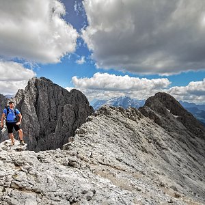 Jiří Králík na vrcholu Sasso Piatto (8.8.2020 13:00)