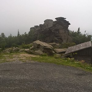 Petr Pepe Peloušek na vrcholu Obří skály (5.8.2016 12:25)