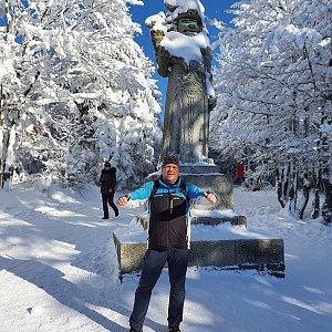 Rado na vrcholu Radegast (14.2.2021 14:45)