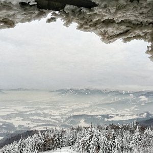 Martin Vlček na vrcholu Velký Javorník (20.1.2019 16:05)