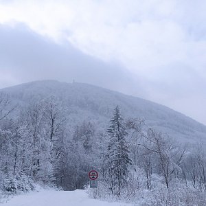 Jiří na vrcholu Velký Javorník (12.2.2021 14:00)