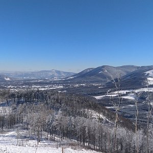 Jiří na vrcholu Velký Javorník (15.2.2021 11:55)